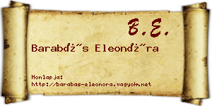 Barabás Eleonóra névjegykártya