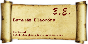 Barabás Eleonóra névjegykártya